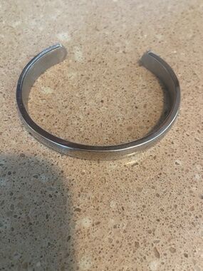 Silver tone bangle bracelet smooth & shiny